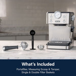 DeLonghi Linea Classic 2-Cups Automatic Espresso Machine, Stainless Steel (EM450M)