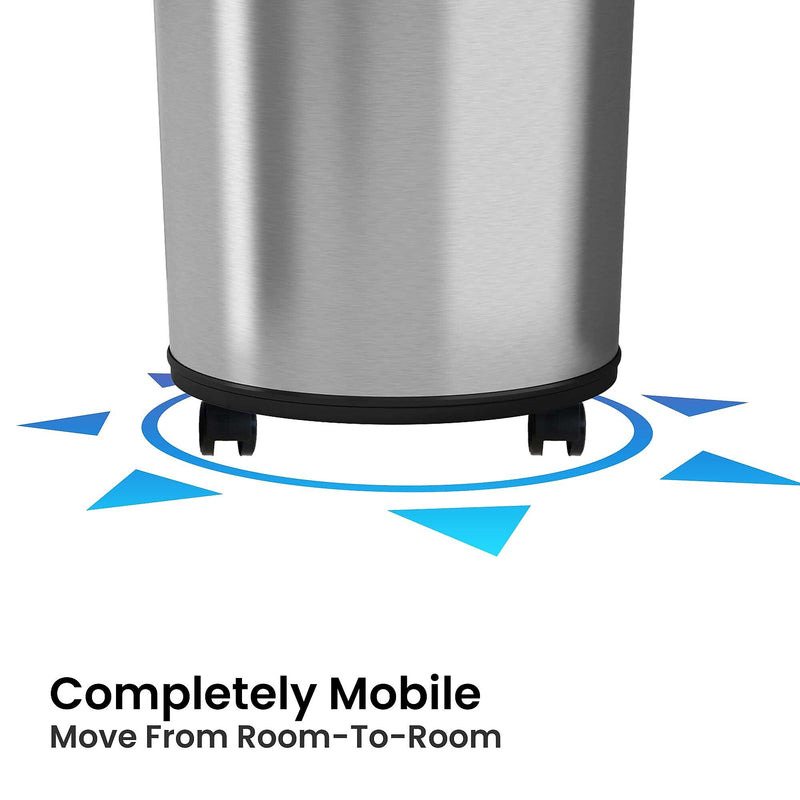 iTouchless Stainless Steel Round Sensor Trash Can with AbsorbX Odor Control System and Wheels, 23 Gal., Silver (IT23RC)