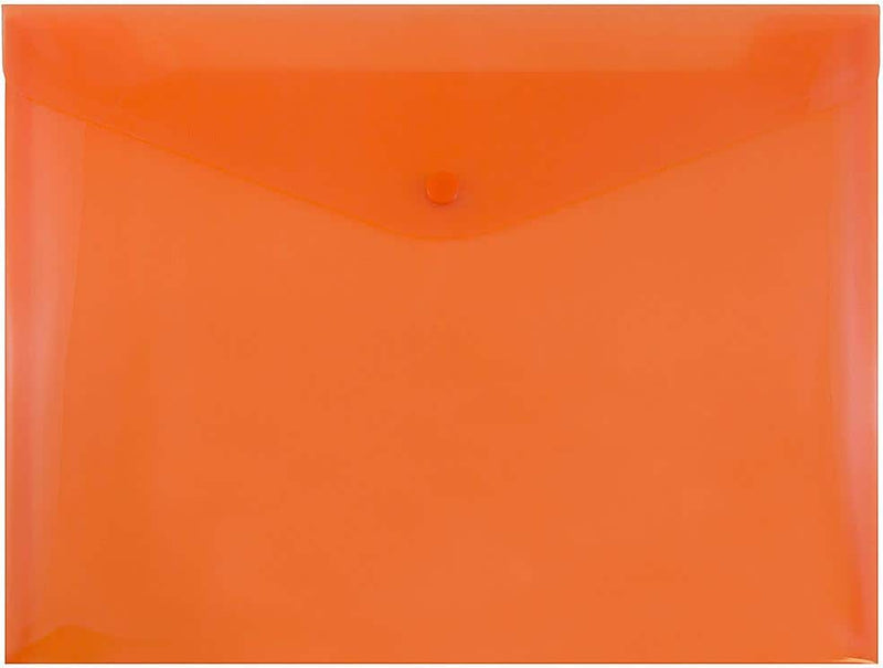 JAM Paper Premium Plastic Document File, Letter, Orange, 3/Pack (218S0ORX3)