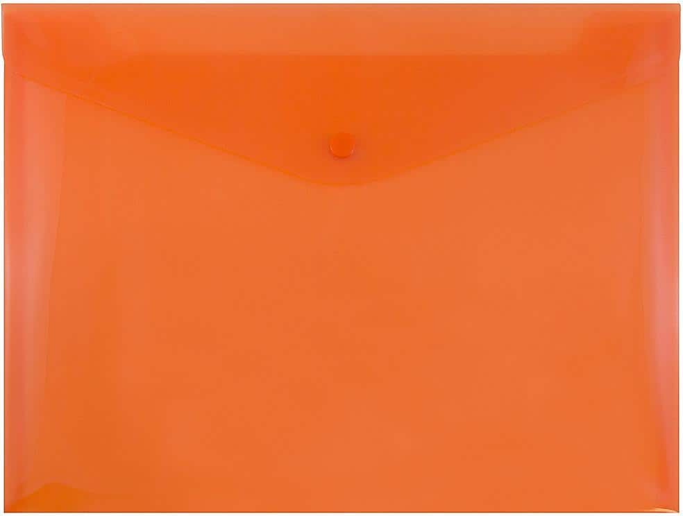 JAM Paper Premium Plastic Document File, Letter, Orange, 3/Pack (218S0ORX3)