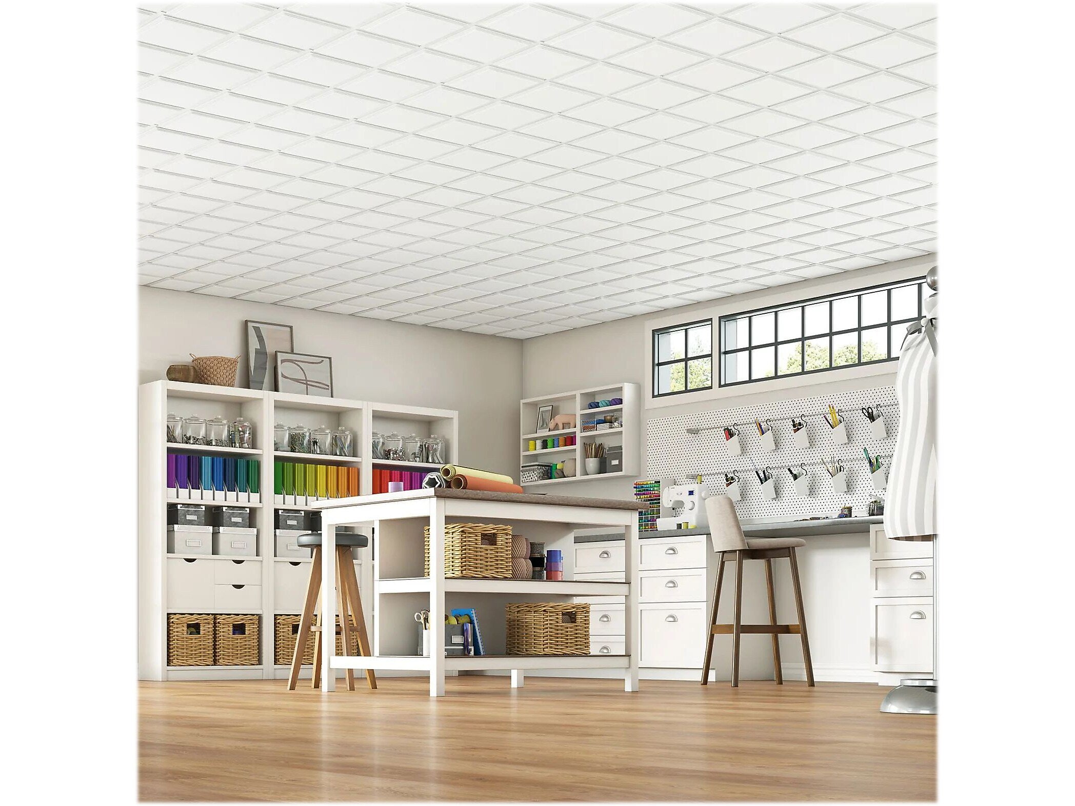 Armstrong CIRRUS Profiles Classic Step Tegular Edge Ceiling Tile, 24" x 24", White, 12/Carton (BP585A)
