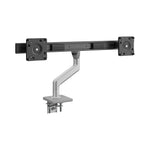 Humanscale M8.1 Adjustable Dual Monitor Arm, Up to 28" Monitors, Silver (M82CBS)