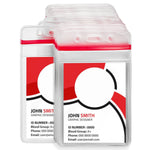 Staples Vertical Sealable ID Badge Holders, 5" x 3", Vinyl, Clear, 50/Pack (51923)