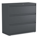 Alera 3-Drawer Lateral File Cabinet, Letter/Legal Size, Lockable, 40.25"H x 42"W x 18.63"D, Charcoal (ALEHLF4241CC)