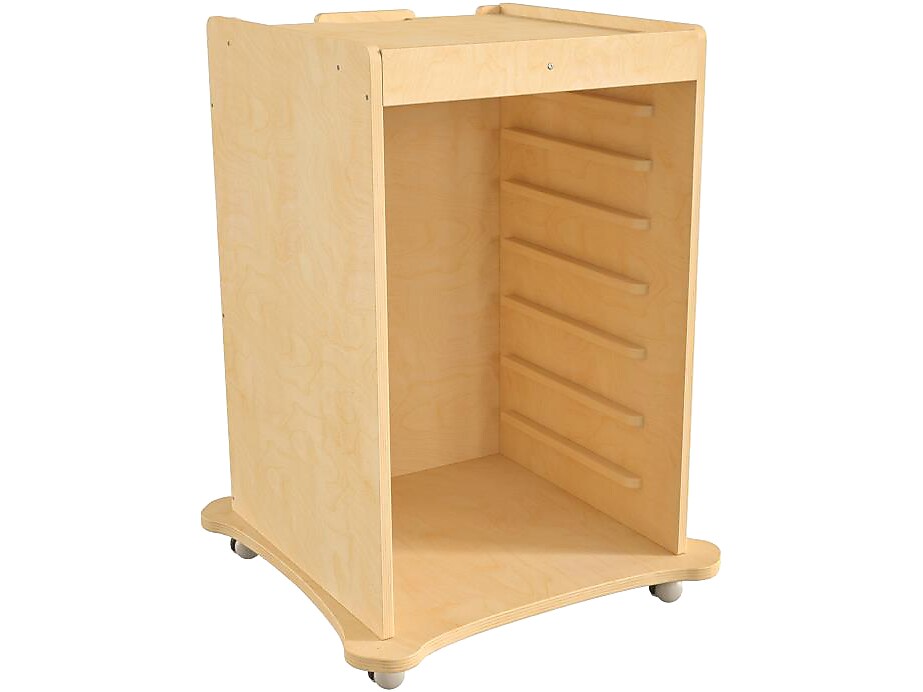 Flash Furniture Bright Beginnings Mobile Storage Cart, 36.25"H x 26.75"W x 26.75"D, Brown (MK-ME06639-GG)