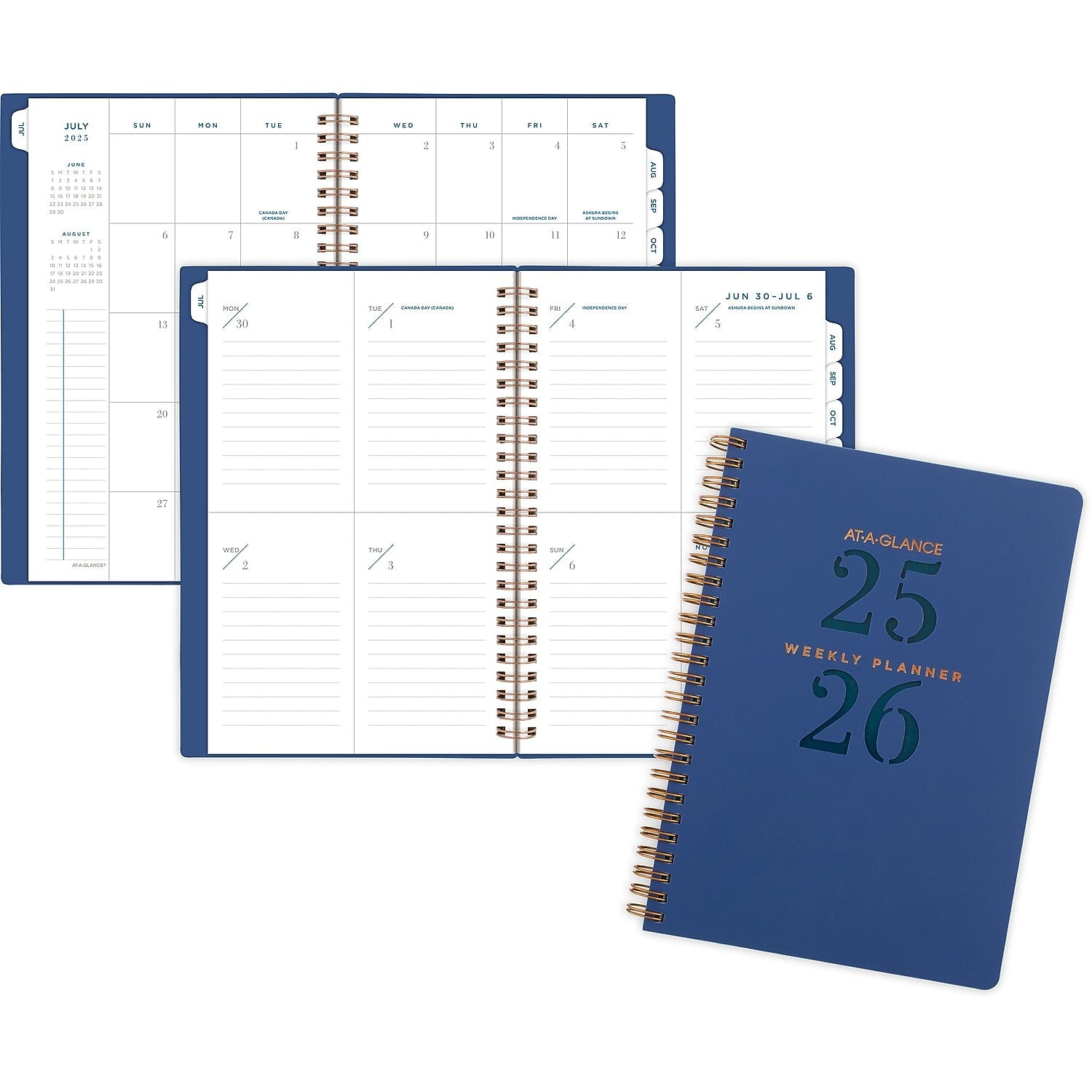 2025-2026 AT-A-GLANCE Signature Lite 5" x 8" Academic Year Weekly & Monthly Planner, Plastic Cover, Navy (YP20LA2026)