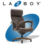 La-Z-Boy Greyson Ergonomic Bonded Leather Swivel Executive Chair, Brown (CHR10086C)