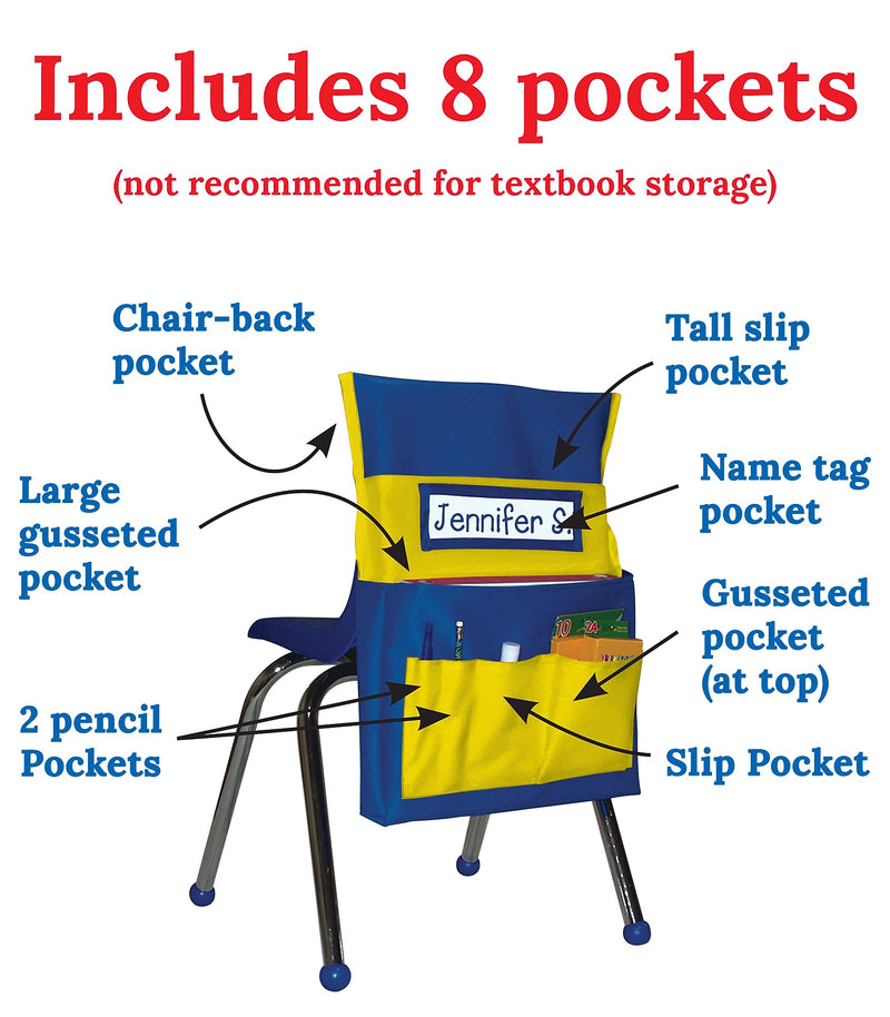Carson Dellosa Education Yellow and Blue Chairback Buddy, 6 Pack