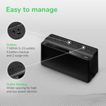 APC Back-UPS BE Series 600VA 7-Outlet Desktop Battery Backup & Surge Protector w/ USB, Black (BE600M1)