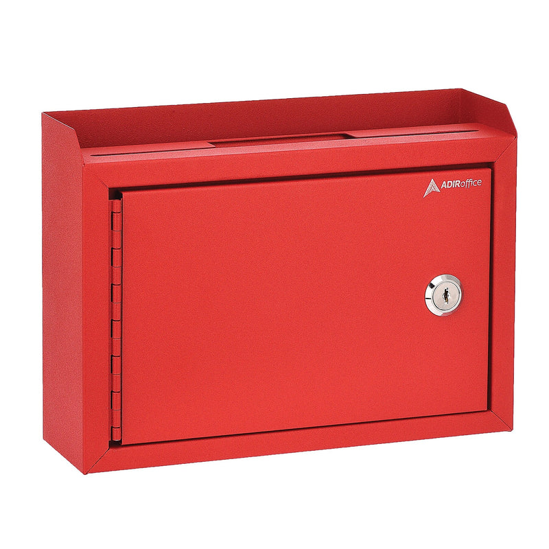 AdirOffice Steel Multipurpose Drop Box Interoffice Mailbox, Medium, Red (631-02-RED-PKG)