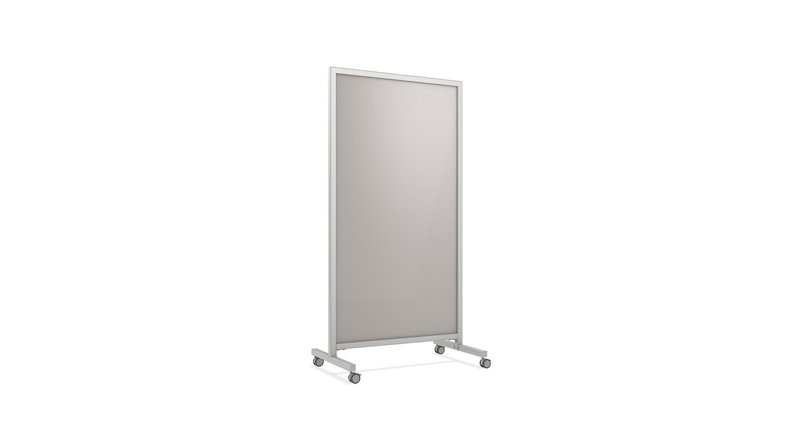 Ghent EZ Glass Mobile Dry-Erase Whiteboard, Aluminum Frame, 75"H x 38"W (EZ1NA7538GY)