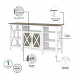 Bush Furniture Key West Console TV Stand, Screens up to 65", Shiplap Gray/Pure White (KWV160G2W-03)