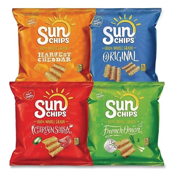 Sunchips Variety Pack, Assorted Flavors, 45 oz., 30 Bags/Box (Lay49932)