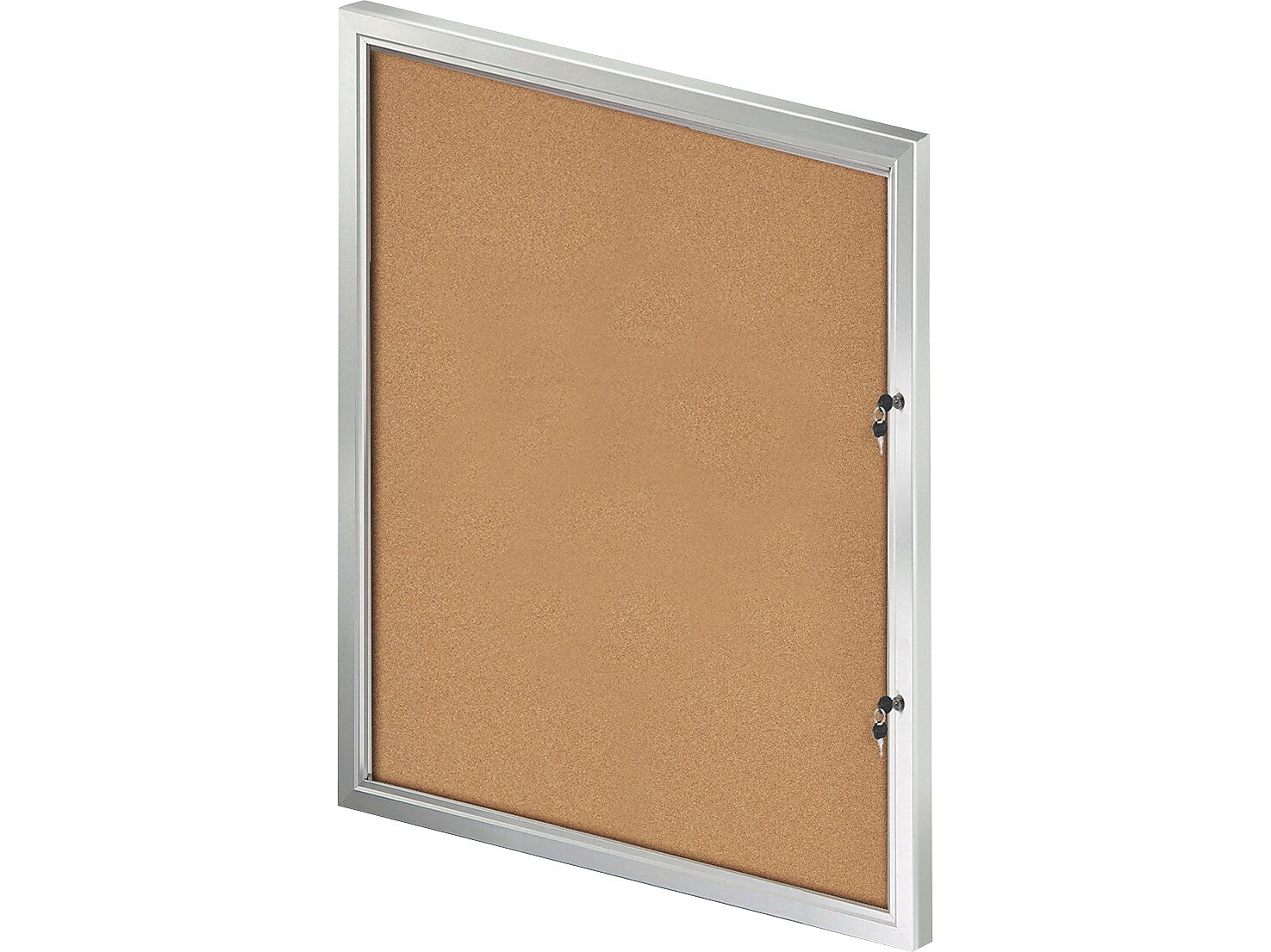Azar Cork Enclosed Bulletin Board, Aluminum Frame, 42.32" x 32.09" (300231)