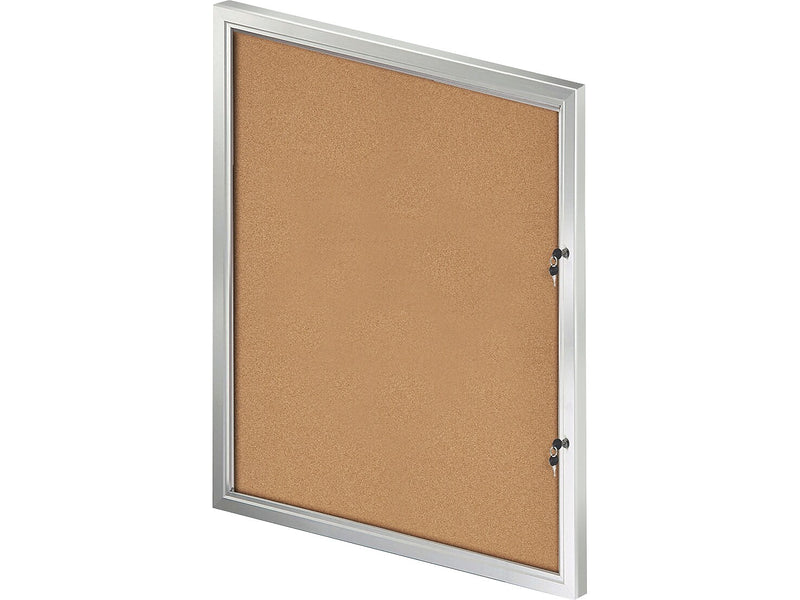 Azar Cork Enclosed Bulletin Board, Aluminum Frame, 42.32" x 32.09" (300231)