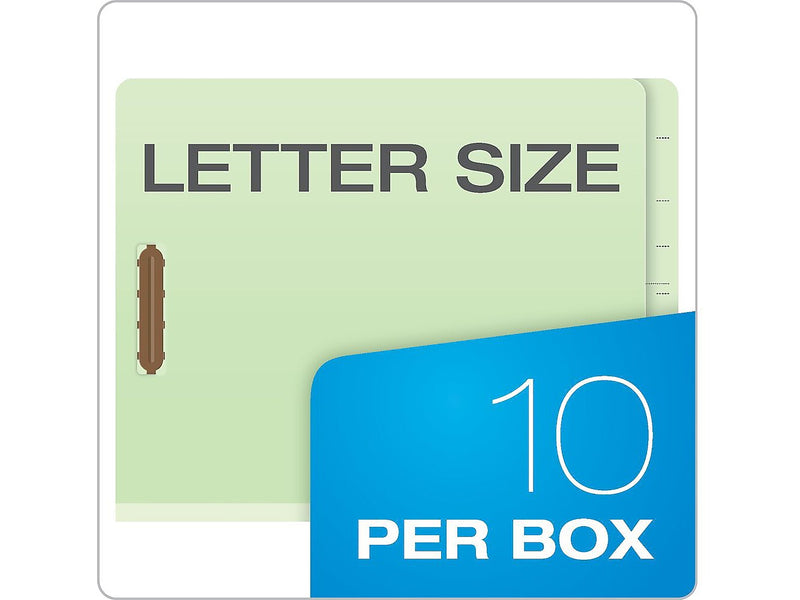 Pendaflex Pressboard Classification Folder, 2-Dividers, 2 1/2" Expansion, Letter Size, Light Green, 10/Box (23224R)