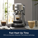 DeLonghi Dedica Maestro 2-Cups Steam Espresso Machine, Stainless Steel (EC900M)