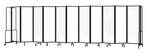 National Public Seating Robo Series 11-Panel Folding Mobile Room Divider, 72"H x 256"W, Clear Acrylic (RDB6-11CA)