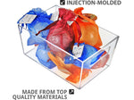Azar Small Open Lid Plastic Storage Bin, 4" x 9"x 6", 5 Qt., Clear, 4/Pack (556233-4PK)