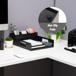 Mind Reader Plastic Utensil Napkin & Plate Holder, Silverware Organizer, Serving Tray, Black (PSNAPUT-BLK)