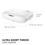 ViewSonic 5000 Lumens WUXGA Ultra Short Throw Projector, White (LS832WU)