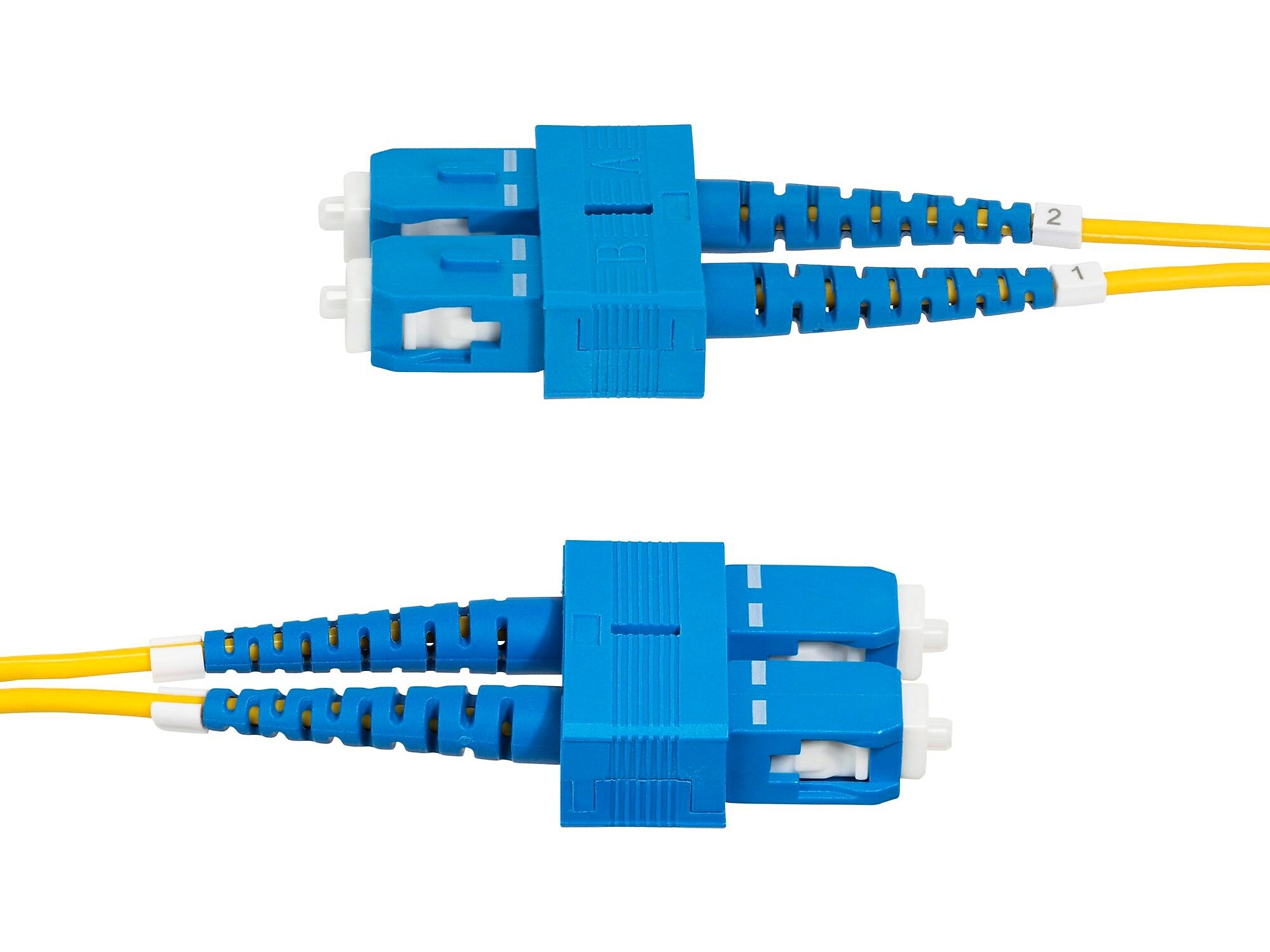 StarTech 3m (9.8ft) SC to SC (UPC) Duplex OS2 Single Mode Fiber Optic Cable, 9/125, Yellow (SMDOS2SCSC3M)