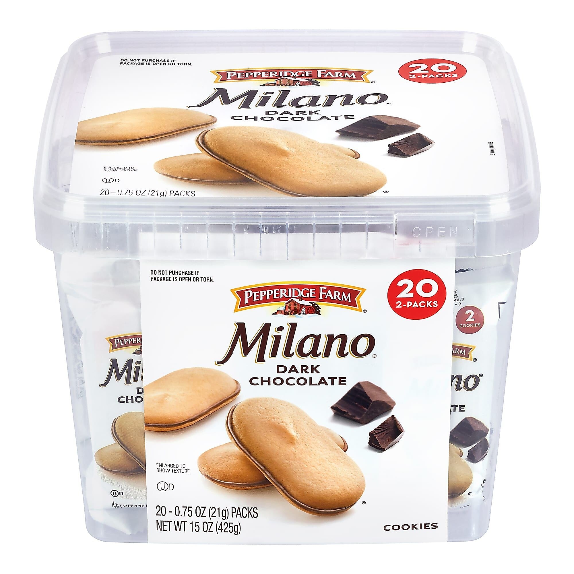 Pepperidge Farm Double Dark Chocolate Milano Cookies, 0.75 oz, 20/Pack (220-02248)