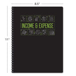 Global Printed Products Income & Expense Accounting Journal, 8.5" x 11", Black/Green, (GPP-0115)