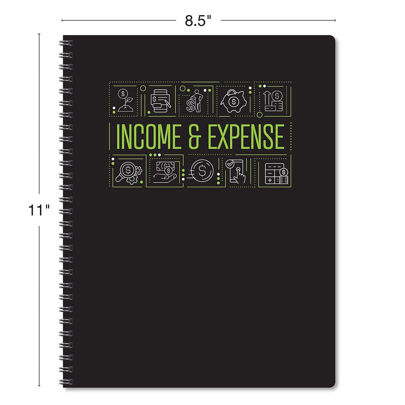 Global Printed Products Income & Expense Accounting Journal, 8.5" x 11", Black/Green, (GPP-0115)