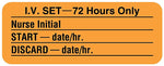 I.V. Tubing Change Label 72 Hours, 2-1/4" x 7/8"
