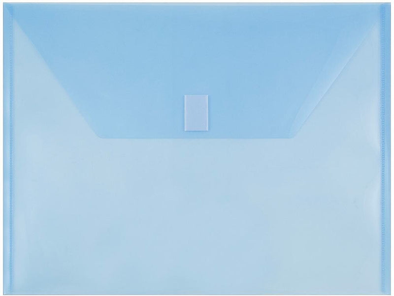 JAM Paper Premium Plastic Document File, Letter, Blue, 3/Pack (218V0BUX3)