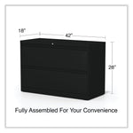 Alera® 2-Drawer 42"W Lateral File Cabinet, Black, Legal (ALELF4229BL)