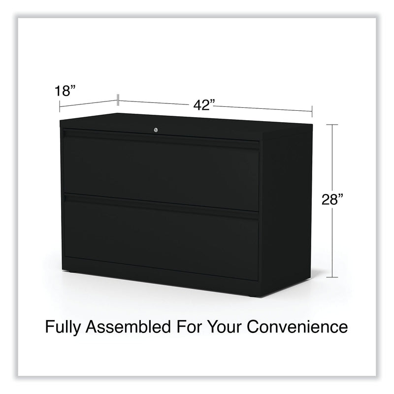 Alera® 2-Drawer 42"W Lateral File Cabinet, Black, Legal (ALELF4229BL)