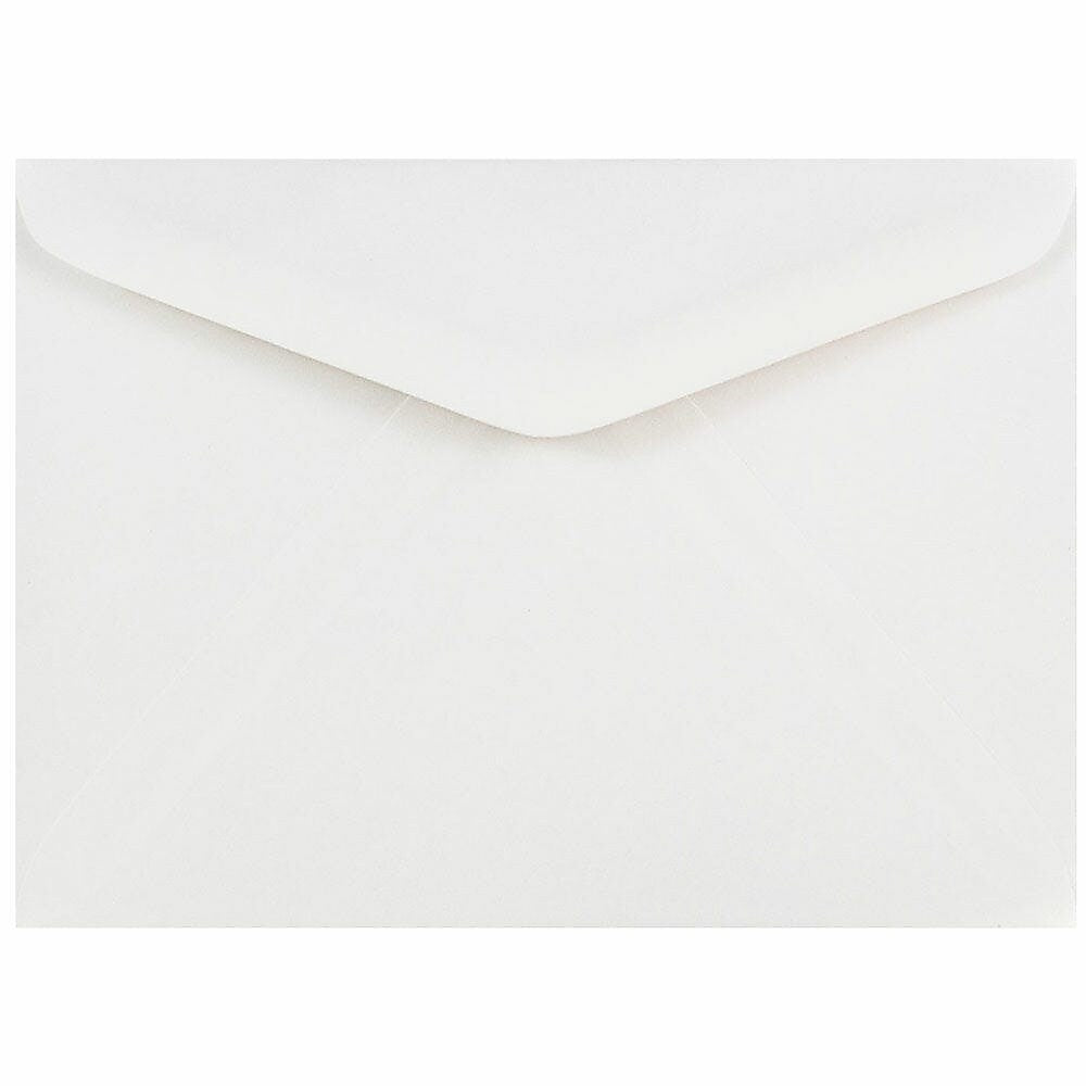 JAM Paper A7 Booklet Envelope 5 1/4" x 7 1/4", White, 100/Pack (4023210d)