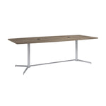 Bush Business Furniture 96W x 42D Boat Shaped Conference Table with Metal Base, Modern Hickory (99TBM96MHSVK)