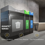 Commercial Zone Avante Series Polyethylene Triple-Stream Trash, Recycling and Compost Center, 115 Gallon, Black (787303MSA)