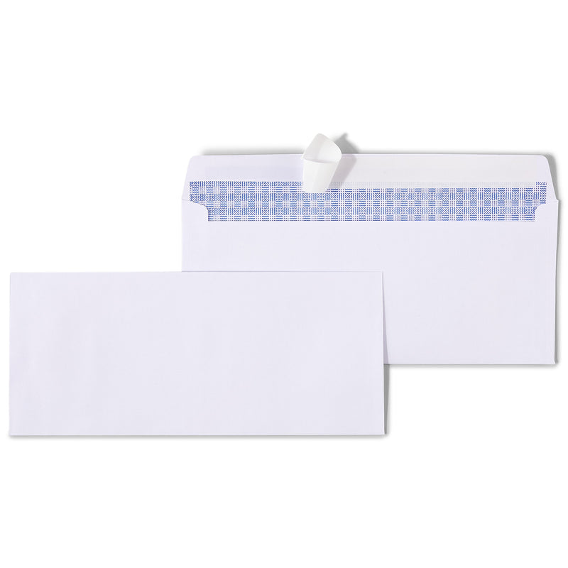 Staples QuickStrip EasyClose Self Seal Security Tinted #10 Business Envelopes, 4 1/8" x 9 1/2", White, 100/Box (ST50308-CC)
