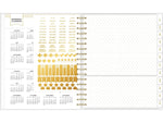 2024-2025 Blue Sky Day Designer Rugby Stripe 8" x 10" Academic Daily Planner, Plastic Cover, White/Black (137885-A25)