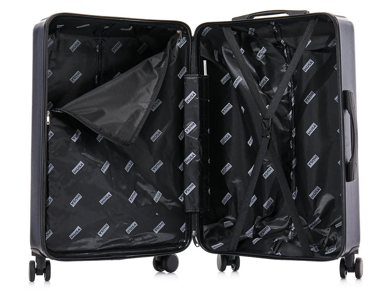 InUSA Drip 24" Hardside Suitcase, 4-Wheeled Spinner, TSA Checkpoint Friendly, Blue (IUDRI00M-BLU)