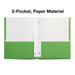 Staples Smooth 2-Pocket Paper Folder with Fasteners, Green, 25/Box (50773/27541-CC)