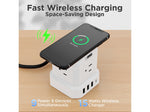 Uncaged Ergonomics Cube 4-Outlet 4-USB Port Surge Protector, 10', White (WC-10-w)