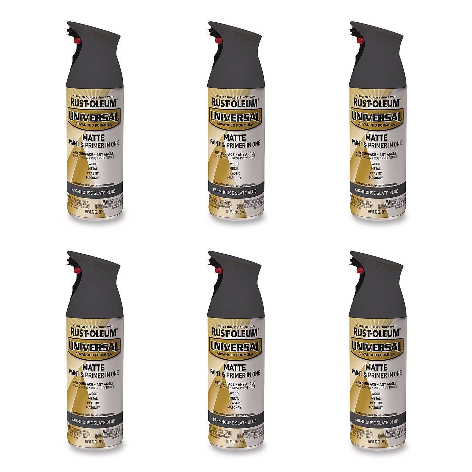 Rust-Oleum Universal Premium Spray Paint, Slate Blue, 12 oz., 6/Carton (376723)