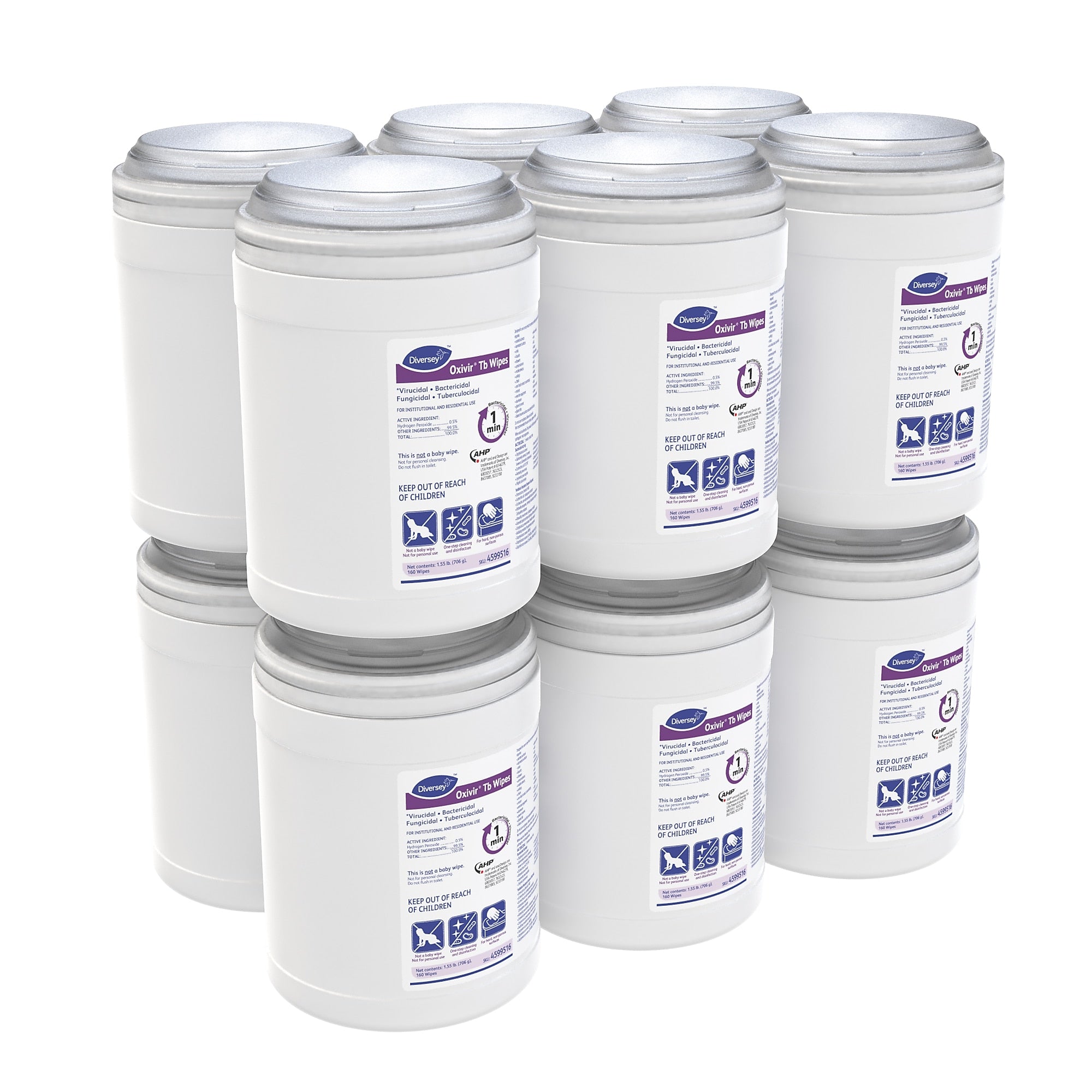 Oxivir Disinfecting Wipes, 160/Box, Fragrance-Free, 12/Carton (4599516)