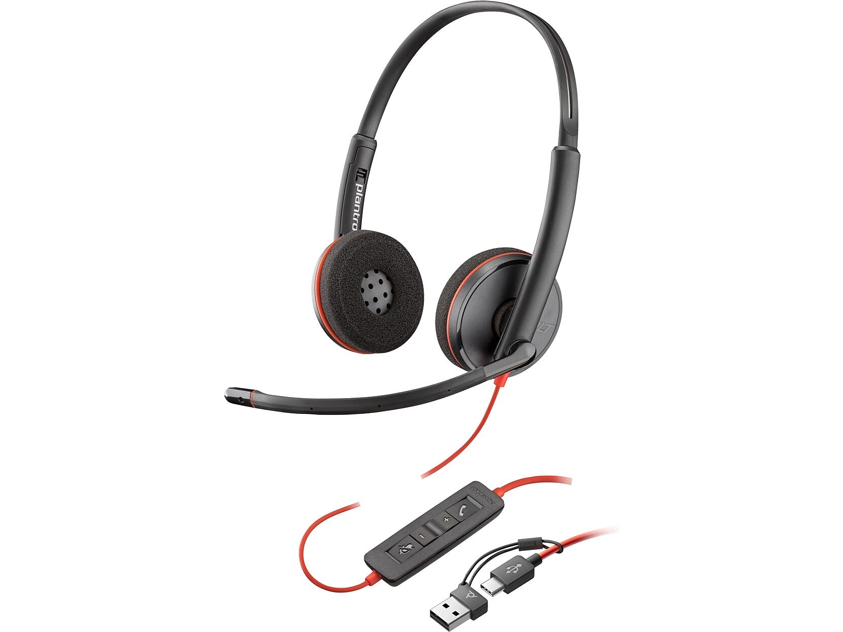 Poly Blackwire 3220 Stereo Headset, USB-C/USB-A, UC Certified, Bulk (8X2J9A6)