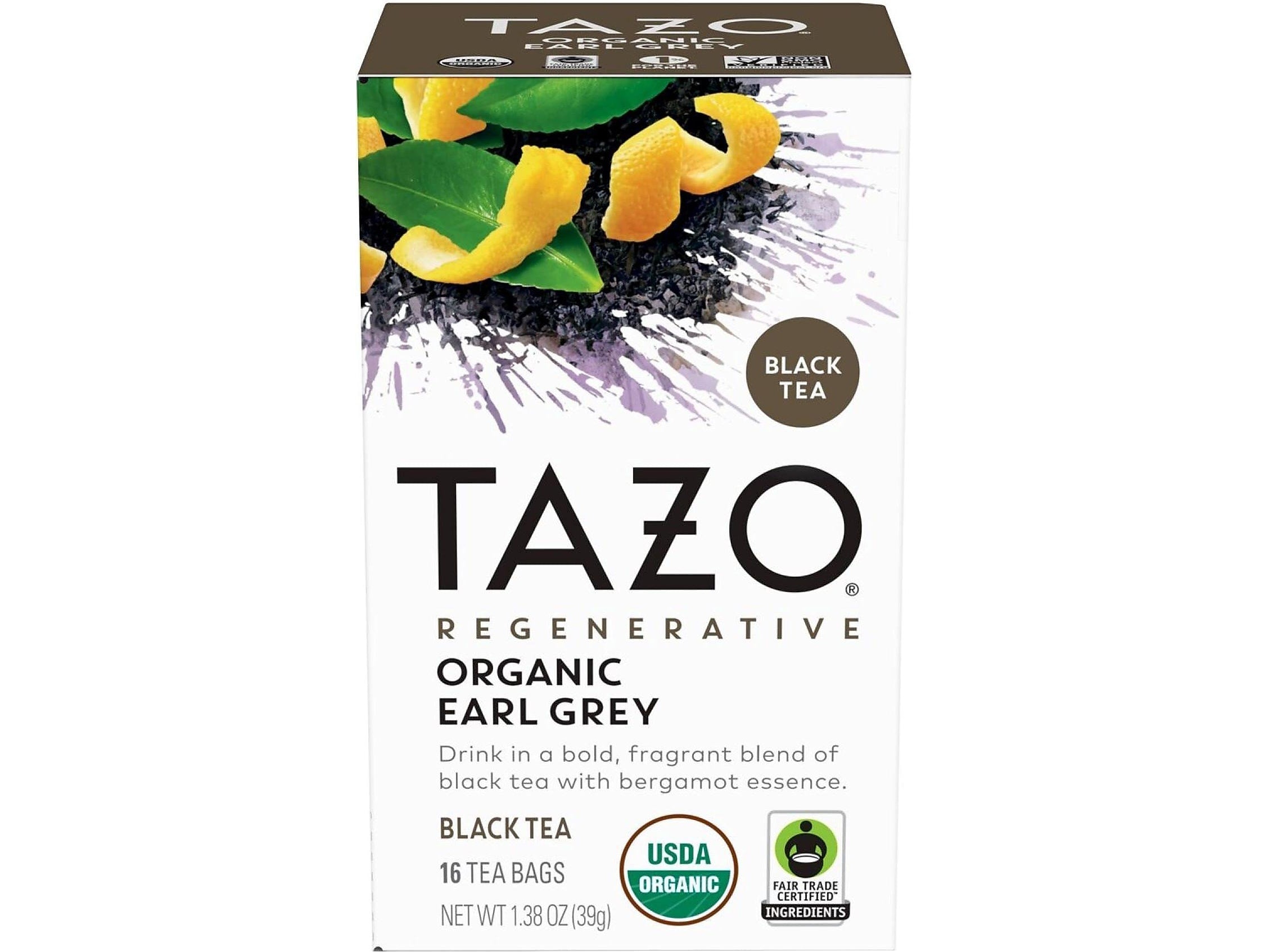 Tazo Earl Gray Black Tea, Tea Bag, 1.38 Oz., 16/Box (10794522003522)