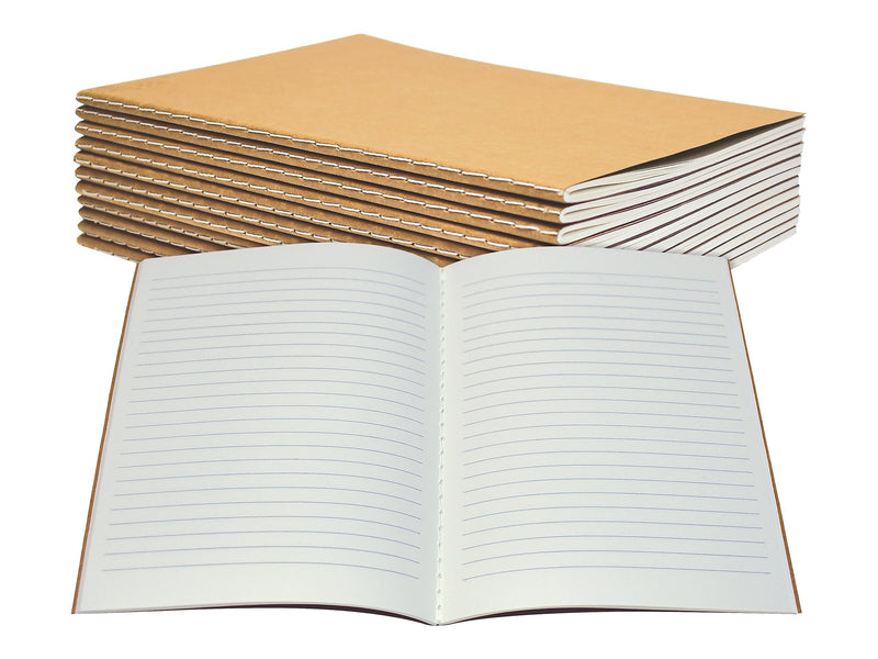 Better Office Composition Notebooks, 5.5" x 8.3", Narrow Ruled, 30 Sheets, Kraft, 12/Pack (25020-12PK)