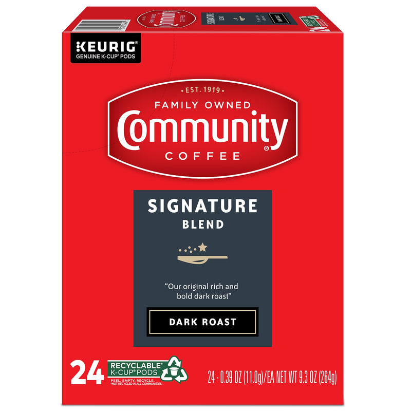 Community Coffee Signature Blend Coffee Keurig® K-Cup® Pods, Dark Roast, 24/Box (5000374328)