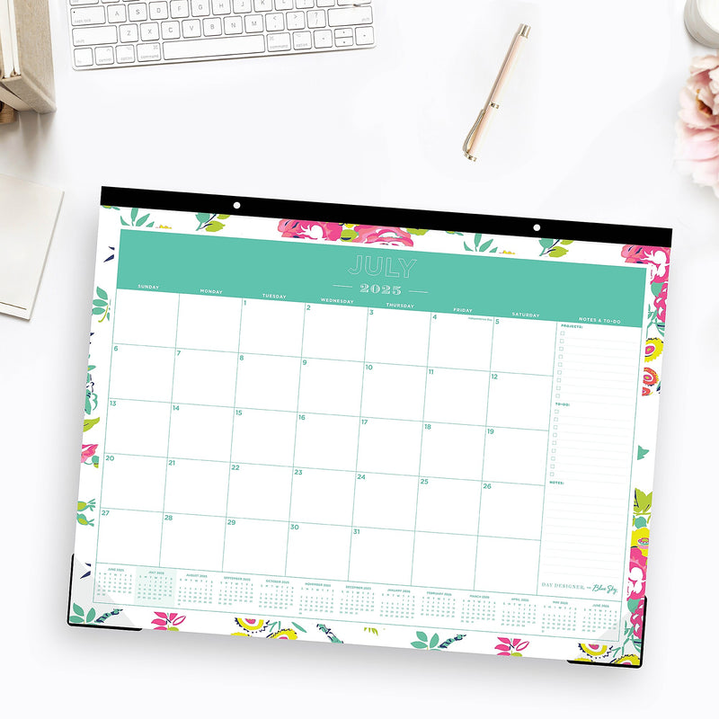 2025-2026 Day Designer for Blue Sky Peyton White 22" x 17" Academic Monthly Desk or Wall Calendar (107938-A26)
