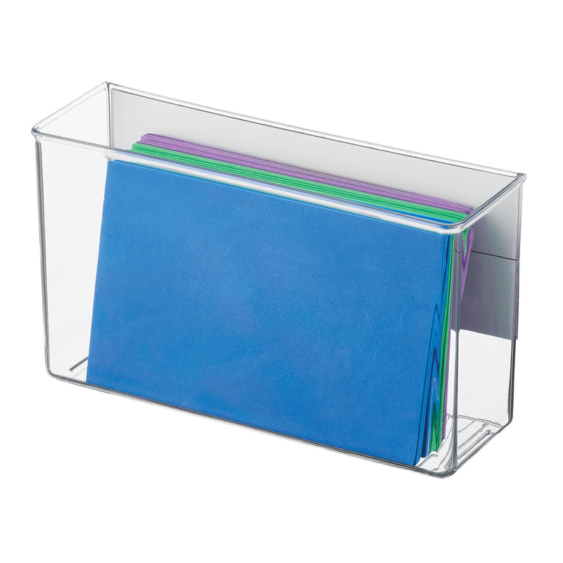iDESIGN Magnetic Plastic Storage Bin, 6.25" x 3"x 11", Clear, 4/Pack (28111M4)
