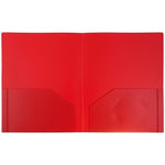 JAM Paper Heavy Duty 2 Pocket Folder, Plastic, Assorted Primary Colors, 12/Pack (383Hrgbyopb)